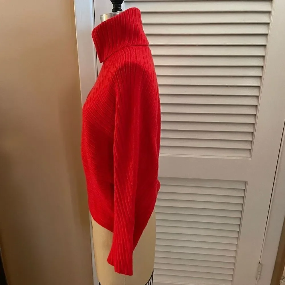 ANTHROPOLOGIE | moth red ribbed cowl neck dolman sweater XS - Picture 5 of 10